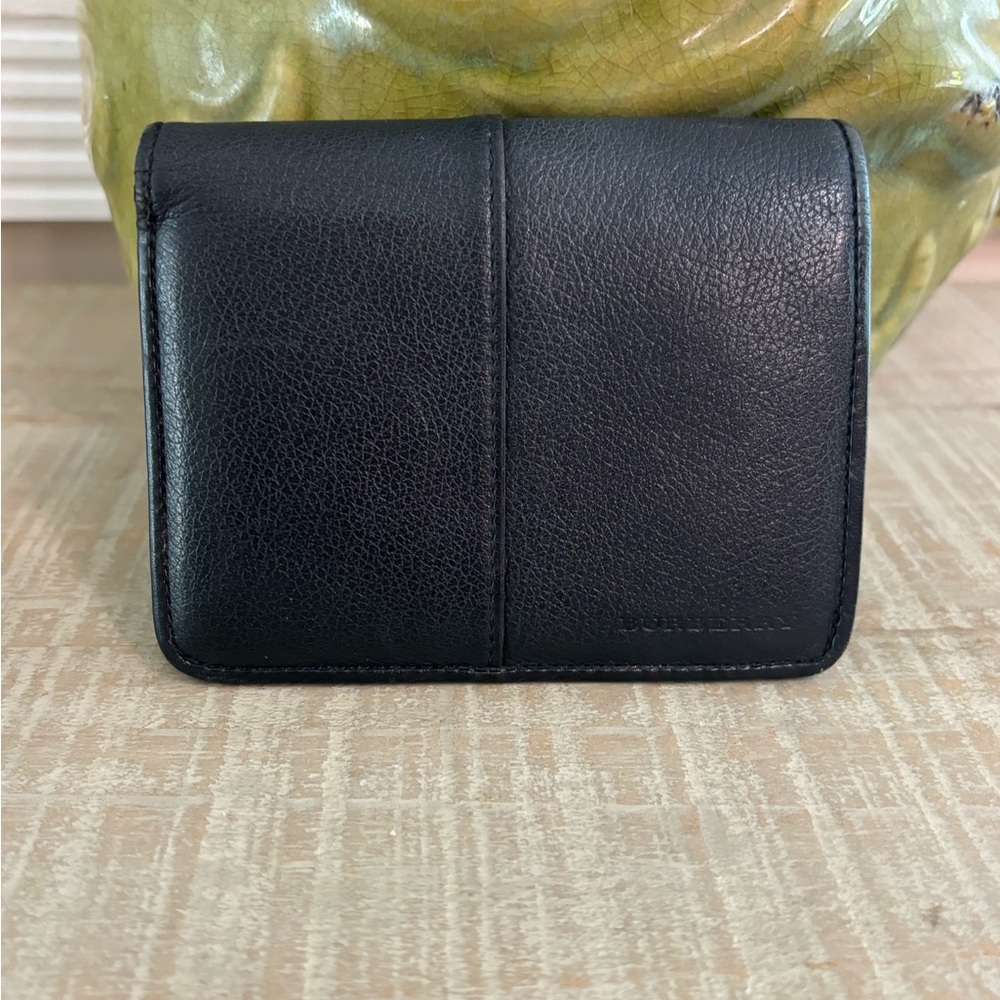 Burberry Black Leather Mens bifold wallet - EUC